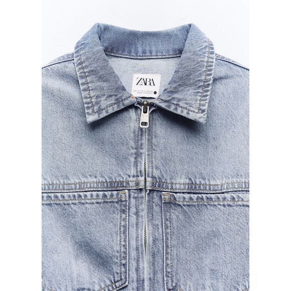 Zara ZW Full Length Denim Long Jumpsuit NWT - Picture 10 of 10